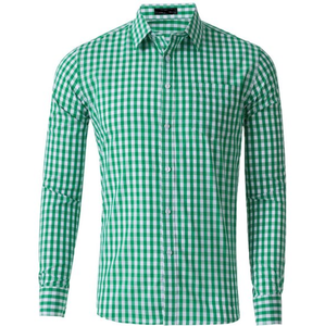 Men's Cotton Oxford Shirt Regular Fit Long Sleeve Plaid Dress Shirts Check Business Casual Button <b>Down</b> Shirt with Chest Pocket - Product Image 3