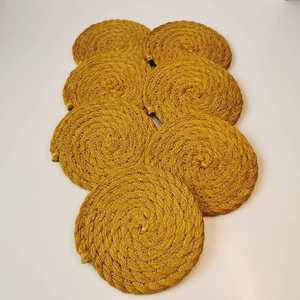 Handmade Floral Woven Coasters Round Crochet Drink Absorbent <b>Table</b> Protector Decorative Boho Home Decor - Product Image 2