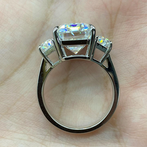 แหวนหมั้นเพชรทรงเหลี่ยมมรกต เพชรเพาะเลี้ยง 7 กะรัต ทองคำเหลือง 14k หรูหรา รับรองโดย IGI สำหรับงานปาร์ตี้ - Product Image 5
