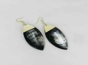 Pendientes Geométricos de Cuerno de Búfalo, Ecológicos, Hechos a Mano, con Patrón de Caparazón de Tortuga, Diseño Moderno Pulido, Artesanía Natural para Bodas MN - Product Image 2