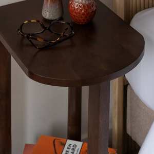 Mesita de noche ovalada Vandana Vista Grand en madera de mango - Product Image 2