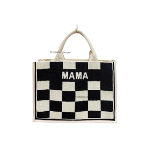 Sac fourre-tout en toile perlée fait main à carreaux, qualité durable, prêt pour les vacances d'été, sacs fourre-tout perlés floraux - Product Image 4