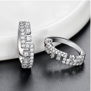 Women's Designer Cute Geometric Party 925 <b>Silver</b> Custom Lab Grown Diamond Rhodium Plated <b>Huggie</b> Minimalist Fine Hoop Earrings - Product Image 3