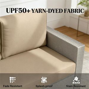 2 Cuscini Beige per Divano da Esterno - Solo Cuscini - Qualità Premium per il Tuo Comfort all'Aperto - Product Image 3