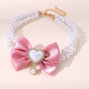 Collier fantaisie pour chien et chat avec nœud papillon et pendentif cœur, bijou de mariage pour chat, collier pour chat avec pendentif cœur pour chates - Product Image 6