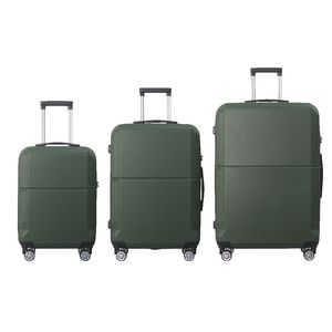 Set Valigie Premium in ABS Verde 3 Pezzi 20'' 24'' 28'' con Manico Multi-Posizione Ruote Silenziose Girevoli Approvato TSA - Product Image 1