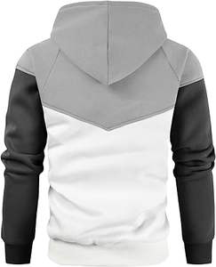 Sudadera con Capucha de Forro Polar de Peso Medio para Hombre, Sudadera Informal con Capucha y Bolsillos en Bloques de Color - Product Image 3