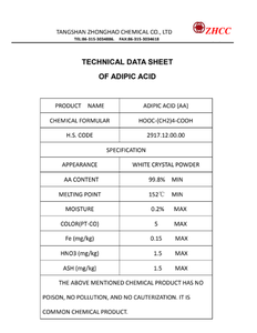 Ácido Adípico 99.8% (Zhonghao) CAS 124-04-9 EINECS 204-673-3 Grado Industrial Polvo Blanco C6H10O4 Aplicaciones en Nylon y Poliuretano - Product Image 3