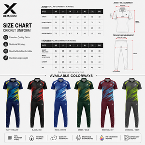 Ensemble uniforme de cricket sublimé pour hommes X Sports, polo à manches courtes avec pantalon à taille élastique, imprimé dégradé, évacuation de l'humidité, OEM ODM - Product Image 5