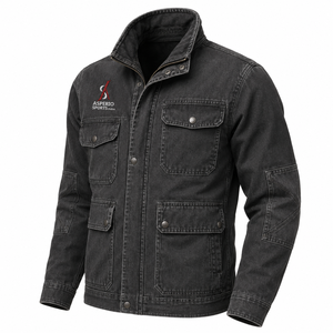 <b>Lightweight</b> Casual Men <b>Denim</b> <b>Jacket</b> <b>Denim</b> Coat with Classic Collar Button Up Front Chest Pockets and Timeless Everyday Style - Product Image 1