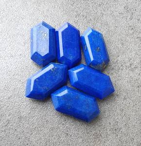 Lapislázuli Natural, Forma Hexagonal, Corte Plano, Calibrado, Gema Suelta para Joyería - Product Image 1