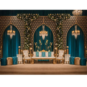 Magnifique Mehraab métallique pour scène de Walima musulmane, panneaux de toile de fond Mehraab, décoration pour soirée Sangeet avec cadre métallique, en promotion en Australie - Product Image 1