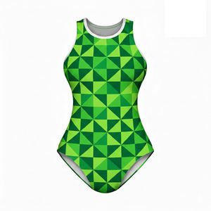 Traje de Baño Enterizo de Talla Grande de Venta Caliente al por Mayor, Corte Alto, 100% Poliéster, Secado Rápido, Impermeable, con Estampado Frontal - Product Image 6