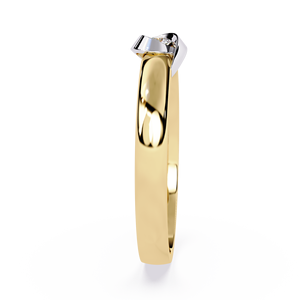 Anillo minimalista de oro macizo de 10k, 14k, 18k con diamante de corte redondo para mujer, ideal para regalo, compromiso, aniversario, boda - Product Image 5