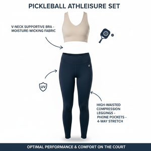 Conjunto Deportivo Personalizado de Sujetador Deportivo y Leggings para Pickleball, Ropa Deportiva para Mujer, Tejido Elástico que Absorbe la Humedad, Ropa Deportiva de Alto Rendimiento OEM - Product Image 2