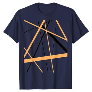 เสื้อยืดลายทางสีส้มและสีดำ คอกลม แขนสั้น สไตล์ลำลอง น้ำหนักเบา เหมาะสำหรับฤดูร้อน ทันสมัย - Product Image 2