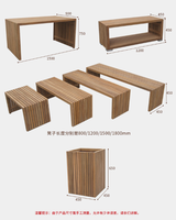 Ensemble de salle à manger d'extérieur moderne en teck massif, design à lattes personnalisable, table et bancs de jardin, mobilier de patio de luxe pour l'Espagne et l'Australie