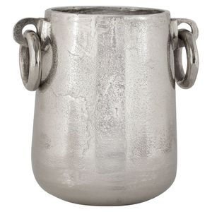 Vase en métal argenté de style nordique, pot de fleurs décoratif en fonte, décoration de table industrielle pour mariages et événements (vente en gros) - Product Image 1