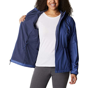 Chaqueta Cortavientos Azul Personalizada para Mujer, con Capucha, Cierre de Cremallera, Ligera, Resistente al Viento, para Uso en Exteriores, OEM - Product Image 3
