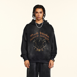 Sudadera con Capucha de Diseño Moderno 2026, Personalizada, 100% Algodón, Lavado Ácido, Talla Grande, Estilo Urbano, Secado Rápido, Estampado Gráfico DTG - Product Image 6