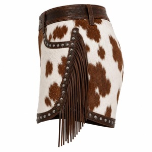 Shorts de Cuero Vacuno para Mujer, Cuero de Primera Calidad, Cintura Alta, Elegantes, Moda Urbana, Casuales, de Diseñador, Personalizados OEM - Product Image 2