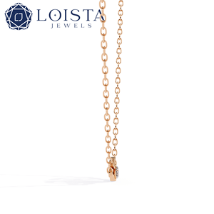 LOISTA สร้อยคอจี้เพชรทองคำขาว ทรงกลมเรียบหรู เพชรธรรมชาติ สำหรับสวมใส่ทุกวัน เครื่องประดับสำหรับทุกเพศ - Product Image 4