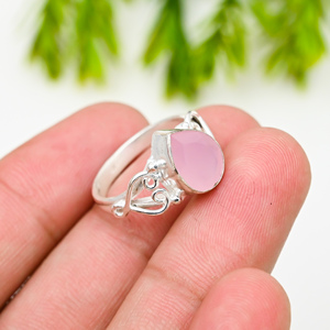 Rose <b>Quartz</b> 925 Silver Luxury Gemstone <b>Rings</b> for Party - Product Image 2