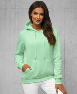 เสื้อสเวตเชิ้ตมีฮู้ดสีเขียวมิ้นท์สำหรับผู้หญิง แขนยาว ผ้าฝ้ายฟลีซ มีกระเป๋า ระบายอากาศได้ดี เหมาะสำหรับฤดูหนาว สวมใส่สบาย น้ำหนัก 320 กรัม - Product Image 5