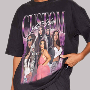 Custom <b>Photo</b> Print Oversized Men's T-<b>Shirt</b> Short Sleeve O-Neck Cotton Jersey Casual Style Front Design - Product Image 3