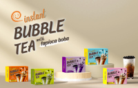 Kit de Boissons Instantanées Personnalisables de Qualité Supérieure pour Bubble Tea, Tapioca Boba, 5 Portions, Emballage en Boîte, Température Ambiante