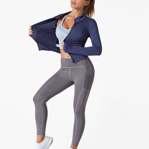 <b>Women</b> Seamless 3 Pcs Yoga Set Gym Workout Fitness Activewear High Waist Leggings Sports Bra And <b>Jackets</b> Sets - Product Image 1