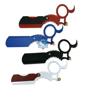 Different colors Stainless Steel Shaving Razor Half Blade Metal Blade Holder Straight <b>Edge</b> Salon Razor Mens - Product Image 1