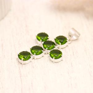 Colgante de Plata de Ley 925 con Racimo de Peridoto en Verde Brillante, Joyería de Diseño, Joyería Hecha a Mano - Product Image 3
