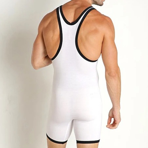 Traje de Lucha Libre Negro para Hombre con Ribete Verde Neón, de Una Pieza, Ajustado, Elástico, de Spandex y Poliéster, para Competencia Deportiva, para Adultos - Product Image 3