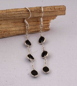 Natural Black Onyx <b>Earrings</b> 925 Sterling <b>Silver</b> Jewelry Vintage Style Oval Black Gemstone <b>Earrings</b> Antique Finish <b>Dangle</b> <b>Earring</b> - Product Image 5