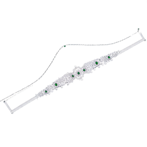 Emerald Zircon Bridal Waist Belt-Fashion Body Chain - Product Image 2