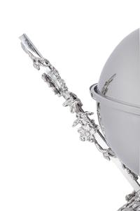 ชุดอุ่นอาหารทรงกลมสีเงินตกแต่งอย่างหรูหรา พร้อมขาตั้งลายดอกไม้ ขัดเงาด้วยสแตนเลสสตีล สำหรับโรงแรมในตะวันออกกลาง - Product Image 4