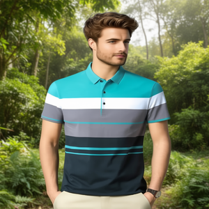 Custom <b>Men's</b> Business Casual Solid Pattern <b>Short</b>-Sleeved <b>for</b> Polo Top in Anti-Wrinkle Knitted Fabric (4XL) - Product Image 3