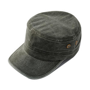 RELEVO INDUSTRY Gorra Plana Unisex de 5 Paneles de Lona de Algodón Vaquero Lavado con Bordado 3D, Cierre Ajustable, Botón de Perla, Color Sólido, Estilo Casual para Playa - Product Image 4