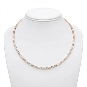 Collar de Diamantes Cultivados en Laboratorio con Corte Brillante Redondo, Claridad DEF VS VVS, Certificado IGI, Oro Sólido de 10K, 14K, 18K - Product Image 3