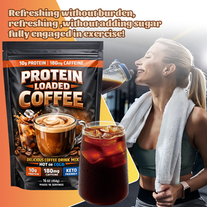 <strong>Protein</strong> Loaded Coffee <strong>Powder</strong> 10g <strong>Protein</strong> 180mg Caffeine Keto Friendly Low Sugar Hot Or Cold Energy Drink Mix Dietary Supplement - Product Image 4