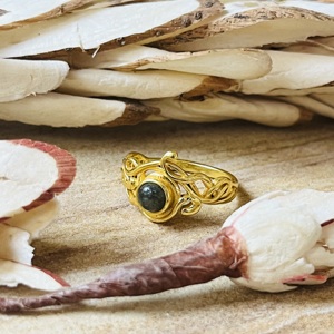 Fast Moving Vintage <b>Labradorite</b> Brass <b>Ring</b> 18k Gold Plated Boho Vine Celtic Tribal <b>Ring</b> Statement Wholesale Handmade Womens <b>Ring</b> - Product Image 5