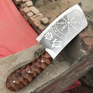 Cuchillo de Camping Mini Hecho a Mano, Hoja Fija de Acero con Alto Contenido de Carbono, Cuchillo Afilado de Alta Resistencia con Mango de Acero y Funda - Product Image 2