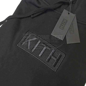 Thick KITH Front Logo Solid Winter <b>Hoodie</b> <b>Men</b> High Quality Embroidery 100% Cotton Black Red <b>Pink</b> Breathable Eco-Friendly Casual - Product Image 6