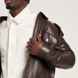 <b>Men's</b> Genuine <b>Leather</b> Fashion Outerwear Biker Inspired <b>Jacket</b> for Retail and Wholesale Supply - Product Image 5