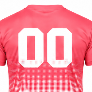 Crimson Pink and <b>White</b> Gradient Sublimation <b>T</b> <b>Shirt</b> Men Short Sleeve Crew Neck Custom Printed Sports Training Performance - Product Image 4