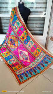 Nuevo elegante bordado hecho a mano espejo trabajo paquistaní seda Dupattas bohemio bordado a mano colorido Dupattas para ropa de mujer - Product Image 6