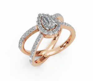 Bague en or massif avec diamants, design de créateur, or jaune, rose, blanc 18 carats, 14 carats, 9 carats, bijoux fins, cadeau pour une occasion spéciale - Product Image 5