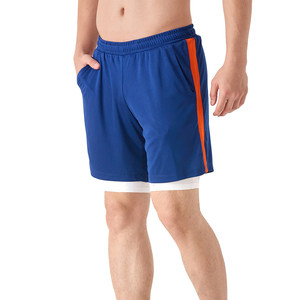 Hot Selling Men's <b>Athletic</b> Double Layer Shorts Blue Color Breathable Quick Dry Men's 2 In 1 Running Shorts - Product Image 1