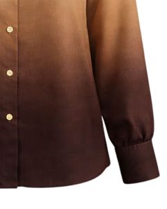 Chemisier décontracté à manches longues boutonné pour femme, dégradé camel au brun chocolat, idéal pour le bureau – Fabricant de vêtements personnalisés OEM - Product Image 6
